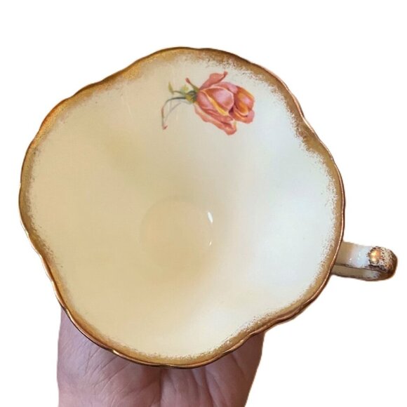 50s English Bone China Cabbage Roses Teacup and Saucer set< Bridgerton style! - Picture 12 of 16